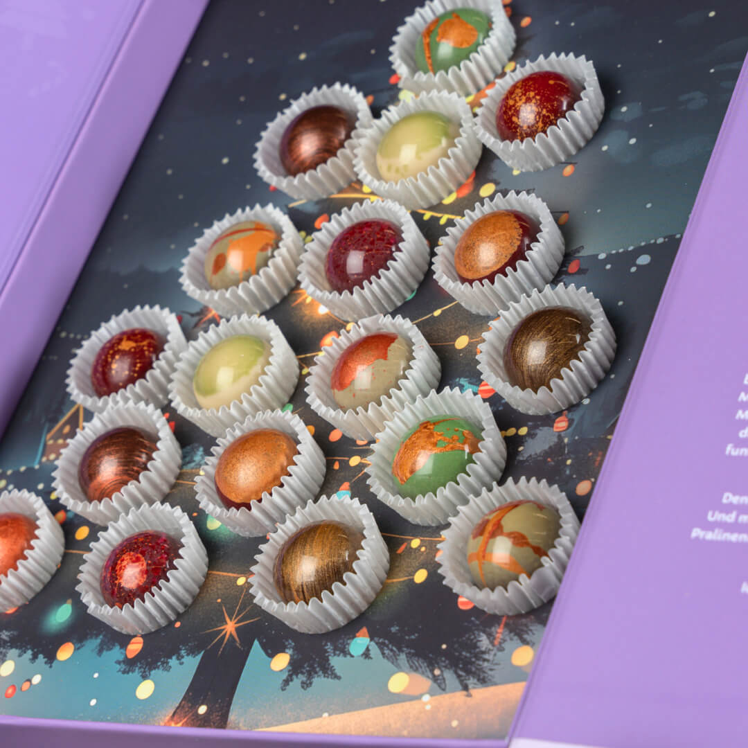 Vegane Pralinen, Geschenkbox, Weihnachten, Eli Pralinen