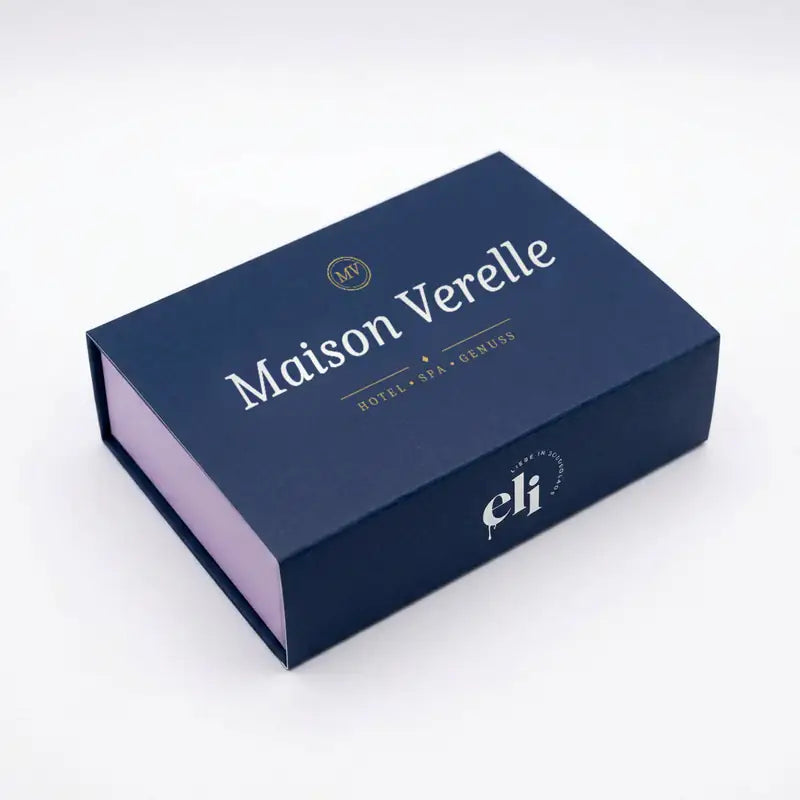 ELI Pralinen Box mit Banderole im Design einer Beispielfirma